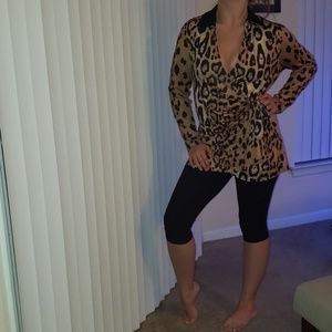 🐆Animal Print Wrap Blouse🐆